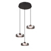 Inlight Kremasto fotistiko LED Mavro me fime Gyali 3CCT 35x200cm Rozeta (4075-3-Black/Smoky)